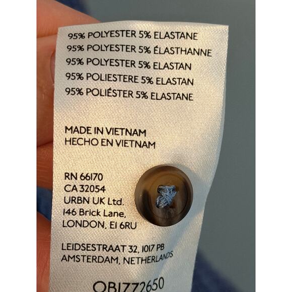 Anthropologie Pilcro Blue Sequin Oversized Button Up Blouse Size XL NEW - Picture 14 of 16